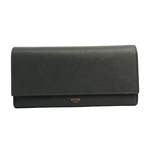 Black Leather Celine Wallet
