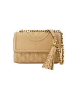 Beige Leather Tory Burch Crossbody Bag