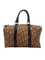 Brown Canvas Dior Bowling Bag
