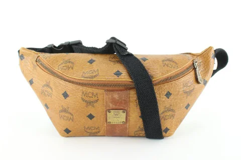 Brown Canvas Mcm Belt Bag