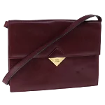 Burgundy Leather Celine Shoulder Bag