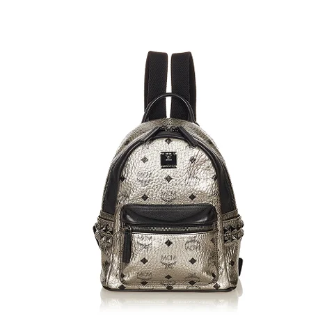 Silver Leather MCM Backpack