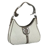 Grey Canvas Salvatore Ferragamo Shoulder Bag