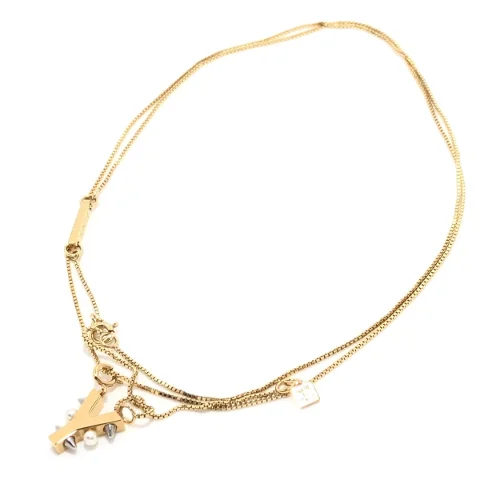 Gold Metal Fendi Necklace