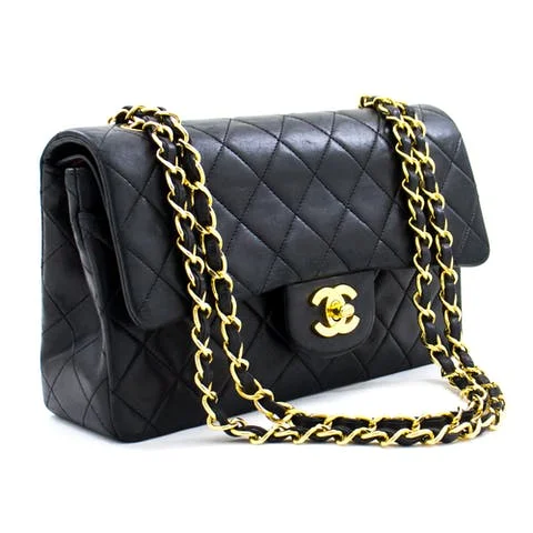 Black Leather Chanel Flap Bag