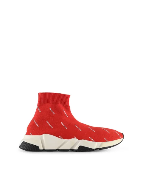 Red Fabric Balenciaga Sneakers