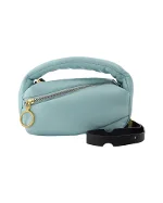 Blue Leather Off White Handbag