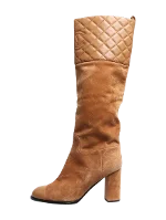 Brown Suede Chanel Boots