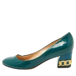 Green Leather Casadei Heels