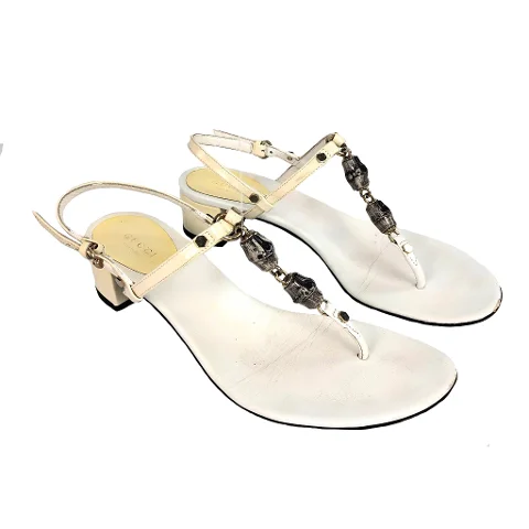 White Leather Gucci Sandals