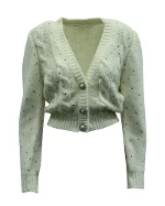 White Wool Alessandra Rich Cardigan