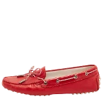 Red Leather TOD's Flats