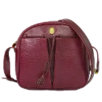 Burgundy Leather Cartier Shoulder Bag