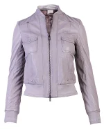Grey Leather Patrizia Pepe Jacket
