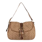 Beige Canvas Dior Shoulder Bag