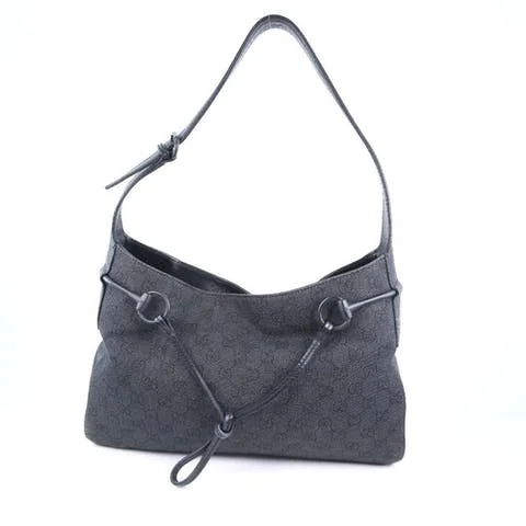 Grey Canvas Gucci Shoulder Bag