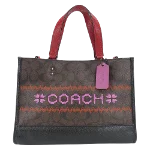 Brown Canvas Coach Handbag