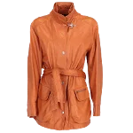 Orange Leather Fay Jacket