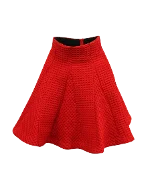 Red Polyester Maje Skirt