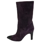 Purple Satin Chanel Boots