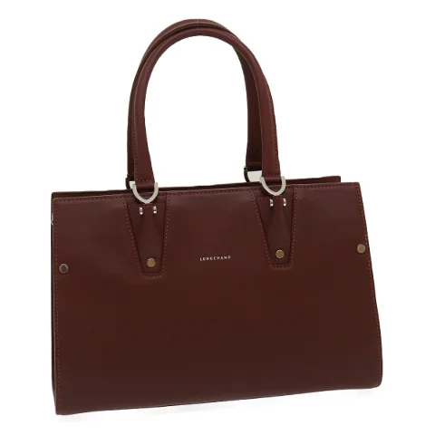 Red Leather Longchamp Handbag