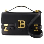 Black Leather Balmain Crossbody Bag
