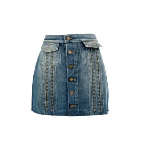Blue Denim Saint Laurent Skirt