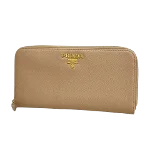 Beige Leather Prada Wallet