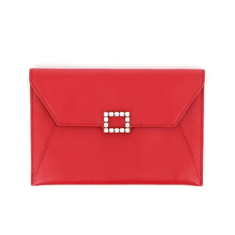 Red Leather Roger Vivier Clutch