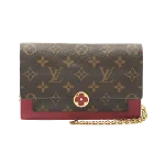 Brown Leather Louis Vuitton Wallet on Chain