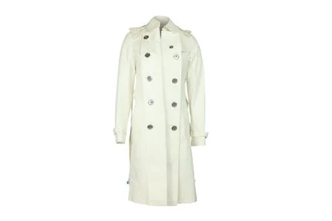 White Cotton Burberry Coat