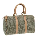 Green Canvas Dior Boston Bag