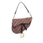 Red Canvas Dior Saddle Bag