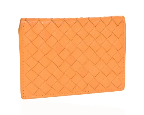 Orange Leather Bottega Veneta Wallet