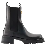 Black Leather Versace Boots