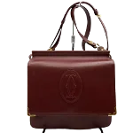 Burgundy Leather Cartier Shoulder Bag