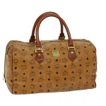 Brown Leather MCM Boston Bag