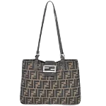 Brown Canvas Fendi Baguette