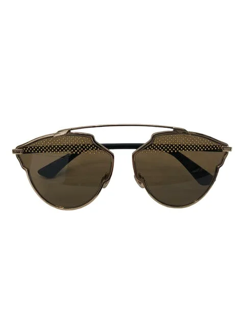 Brown Metal Dior Sunglasses