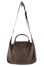 Grey Leather Longchamp Tote