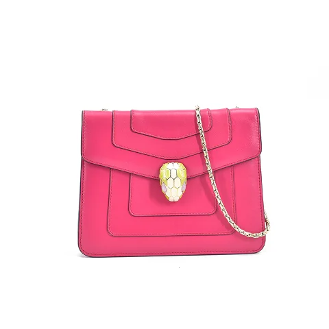 Pink Leather Bvlgari Shoulder Bag