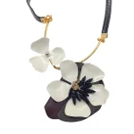 Beige Leather Marni Necklace