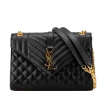 Black Leather Yves Saint Laurent Shoulder Bag