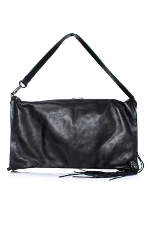 Black Leather Maison Du Posh Shoulder Bag