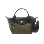 Green Leather Longchamp Handbag