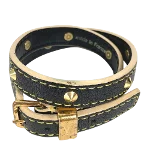 Black Leather Louis Vuitton Bracelet