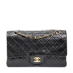 Black Leather Chanel Flap Bag