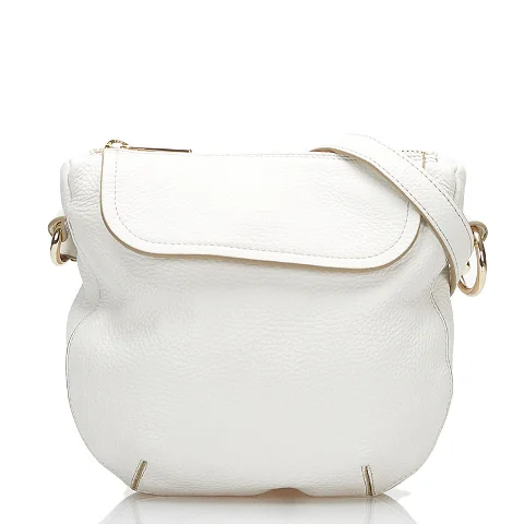 White Leather Furla Crossbody Bag