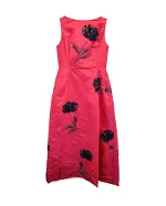 Red Silk Oscar de la Renta Dress