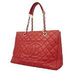 Red Leather Chanel Shopper